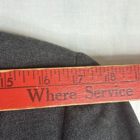 Vintage ORVIS Jacket Women Petites 14P Gray‎ Blazer Made in USA Lined One Button - Picture 8 of 11